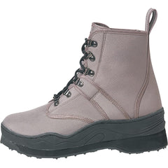 Caddis men's taupe EcoSmart Grip wading shoe front view shows reinforced toe for durability.