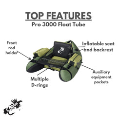 Caddis PRO/3000 Float Tube – side angle showing tear-drop design