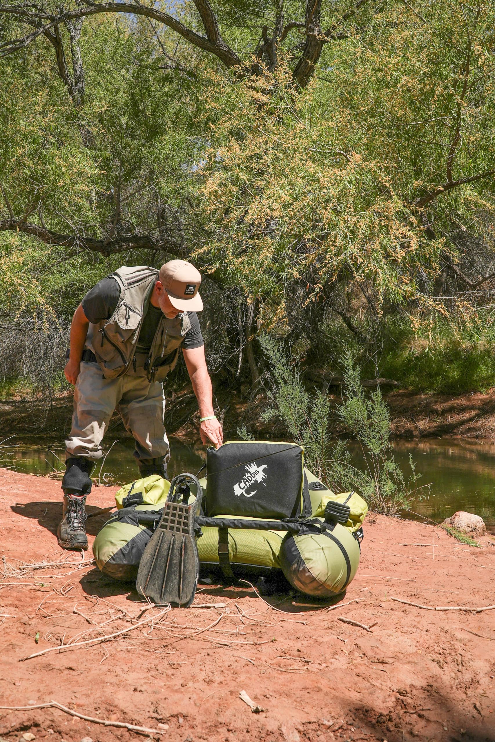 CADDIS Pro 3000 front rod holder secures gear for quick access.