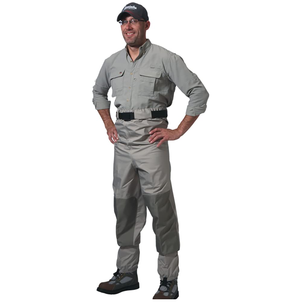 Caddis Wading Systems wader side view highlights unisex fit and adjustable waist