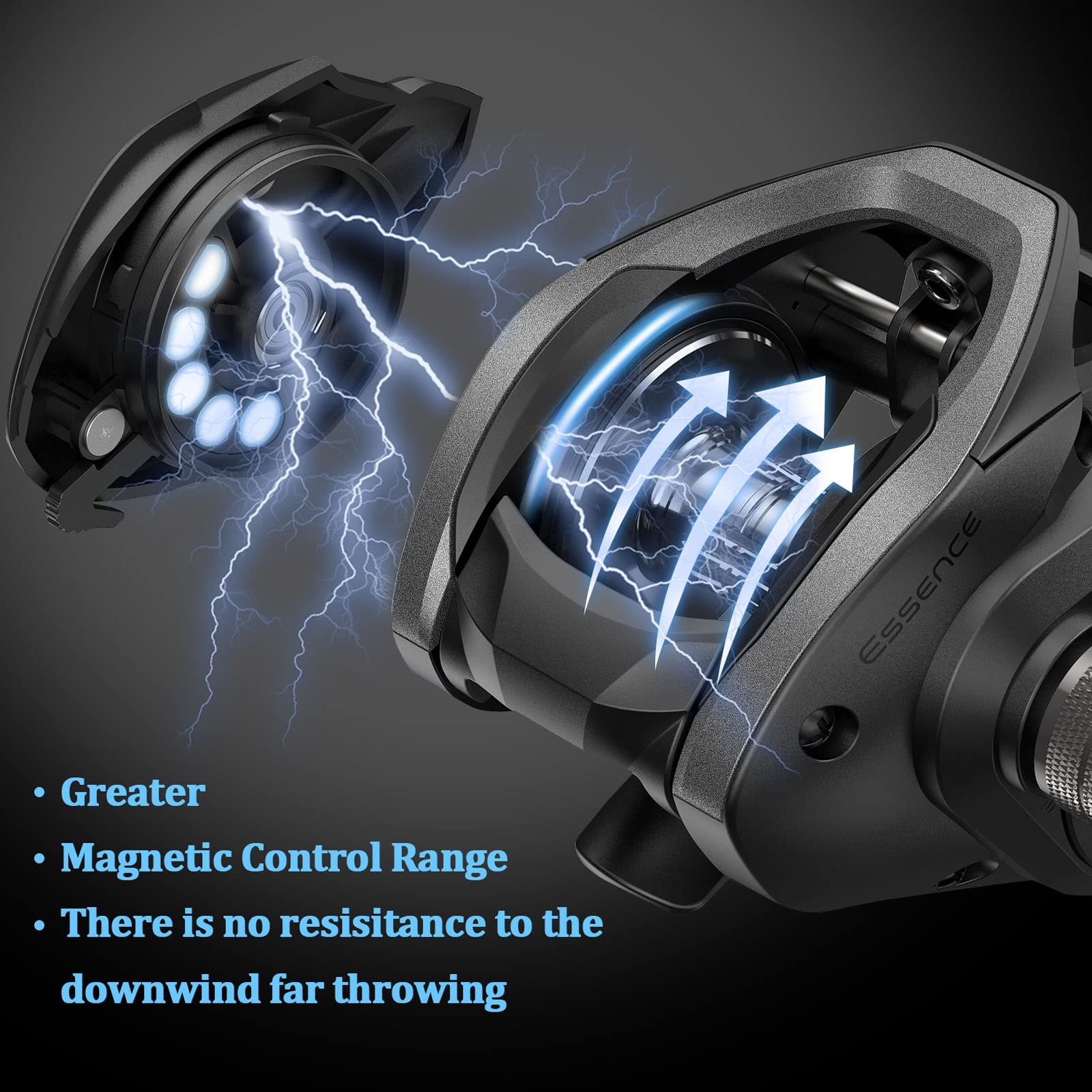 Close-up of 7 double-shielded bearings and instant anti-reverse