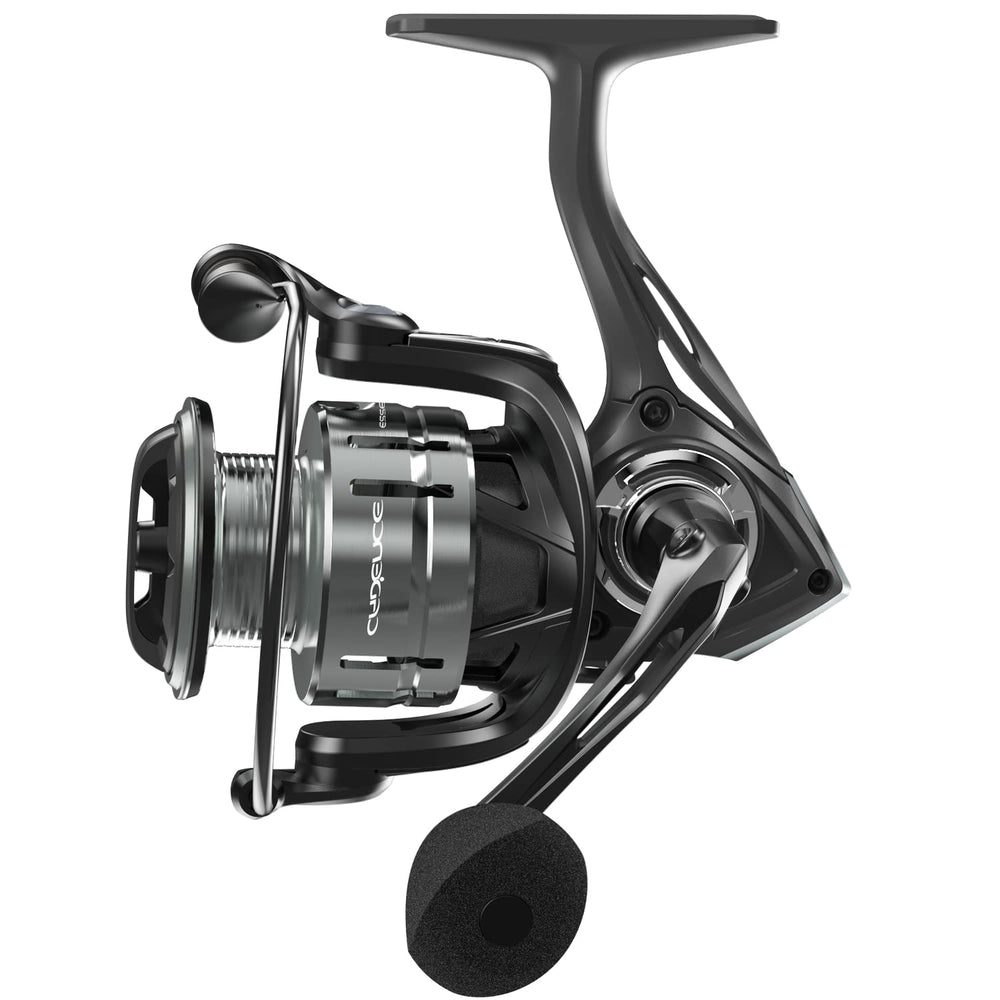 Cadence Essence spinning reel front view with carbon main frame