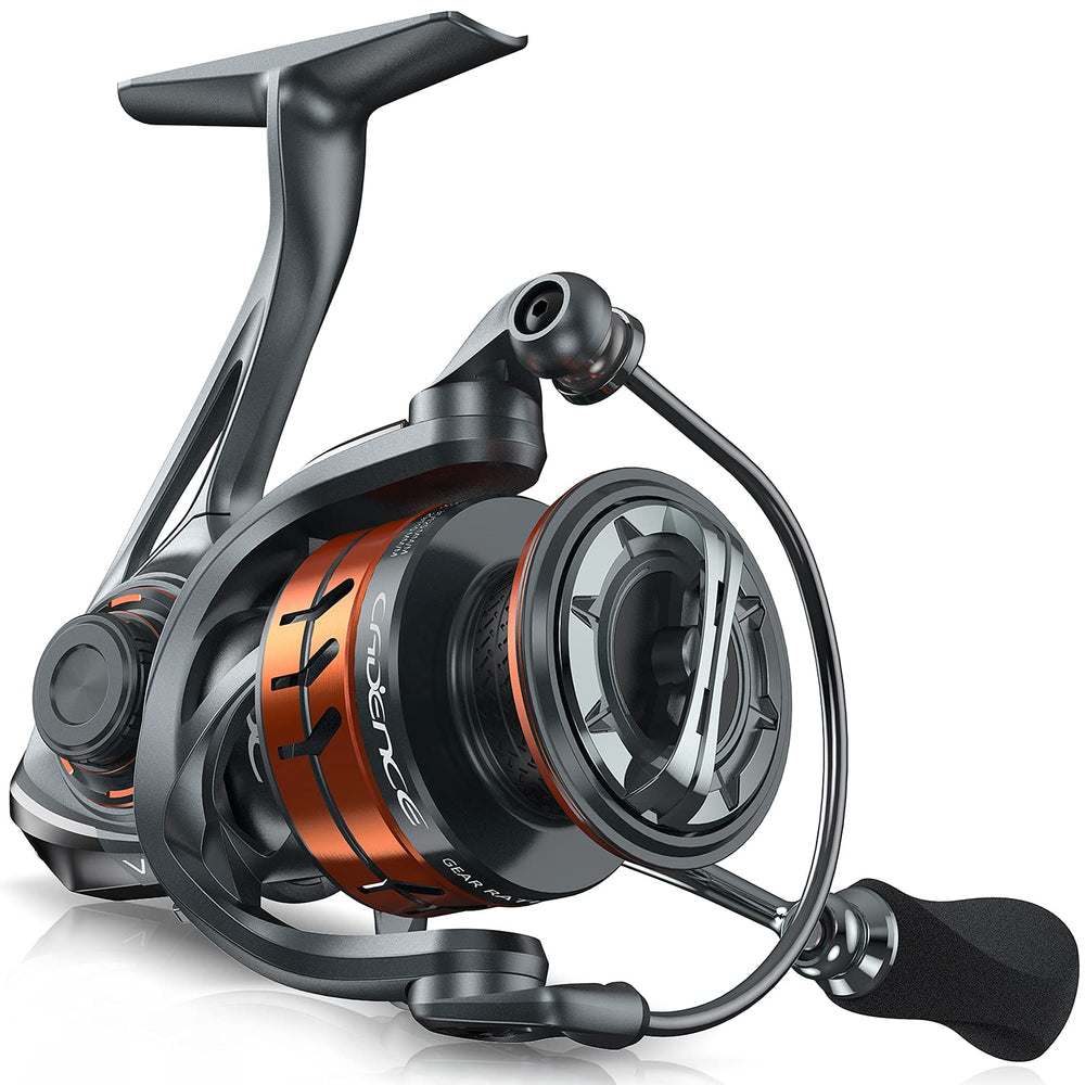 Cadence Vigor spinning reel front view shows precision casting and silky smooth operation.