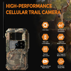 Cadrali solar panel trail camera side shot enabling off-grid power and lasting field days.