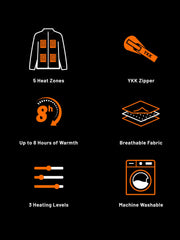 CAFORU heated hoodie with battery pack image demonstrates all-day warmth during outdoor work.
