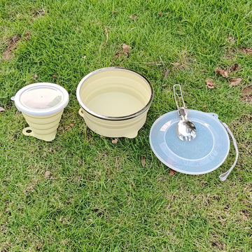 Cagelya compact setup for camping meals and picnics.