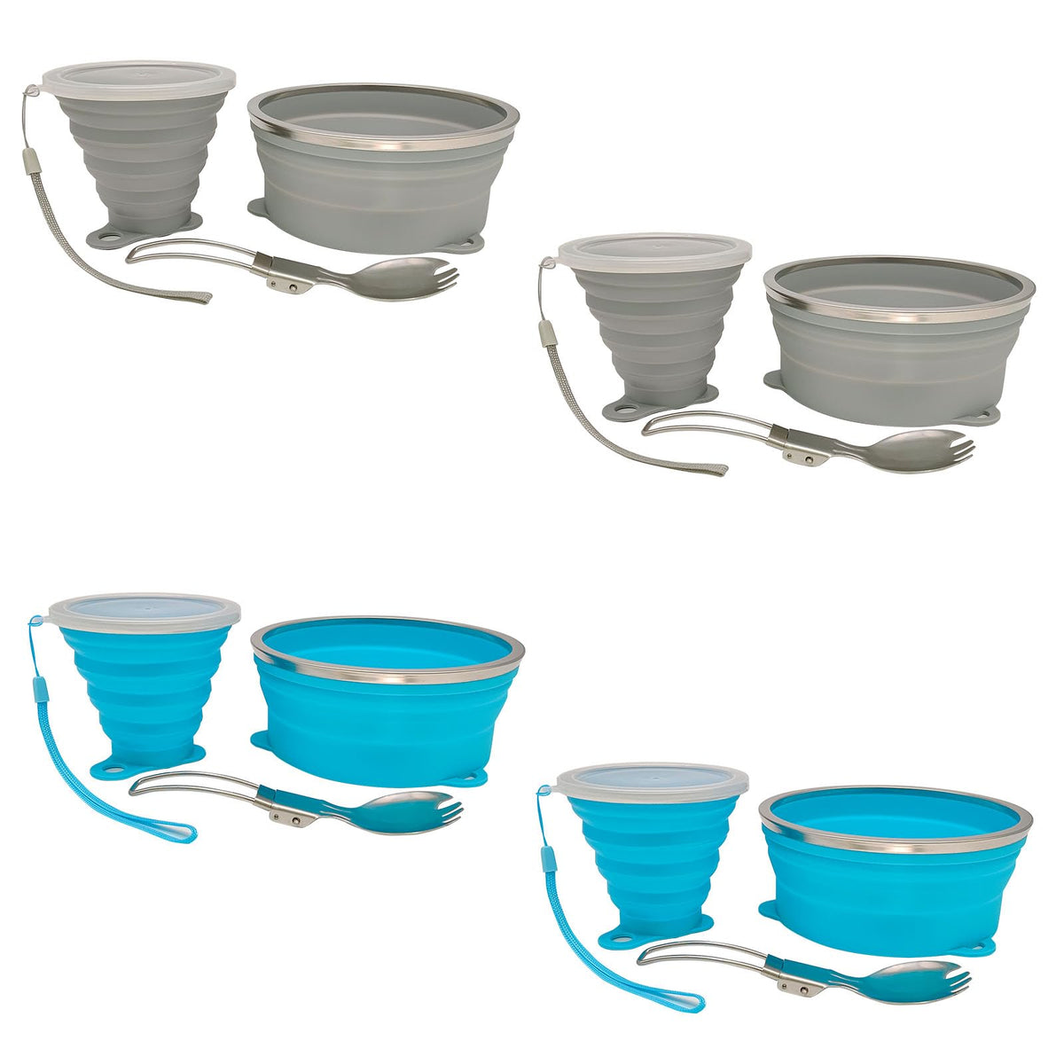 Cagelya mess kit collapsible bowl 800ml ready for lightweight camping meals.
