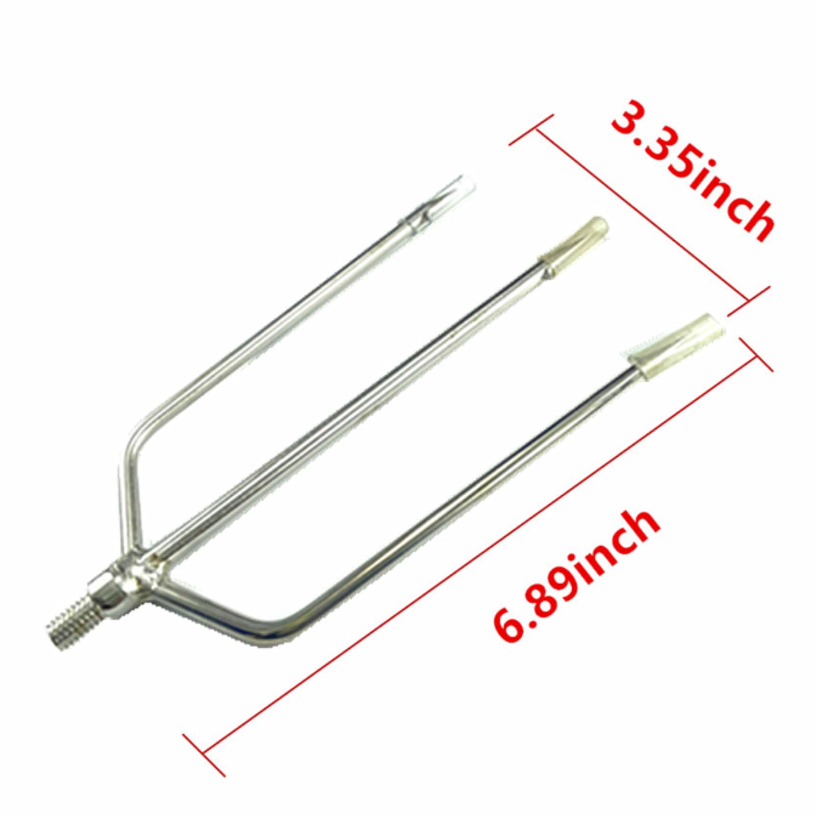 Side view of CAJOAUIS 3-prong harpoon showing stainless steel construction