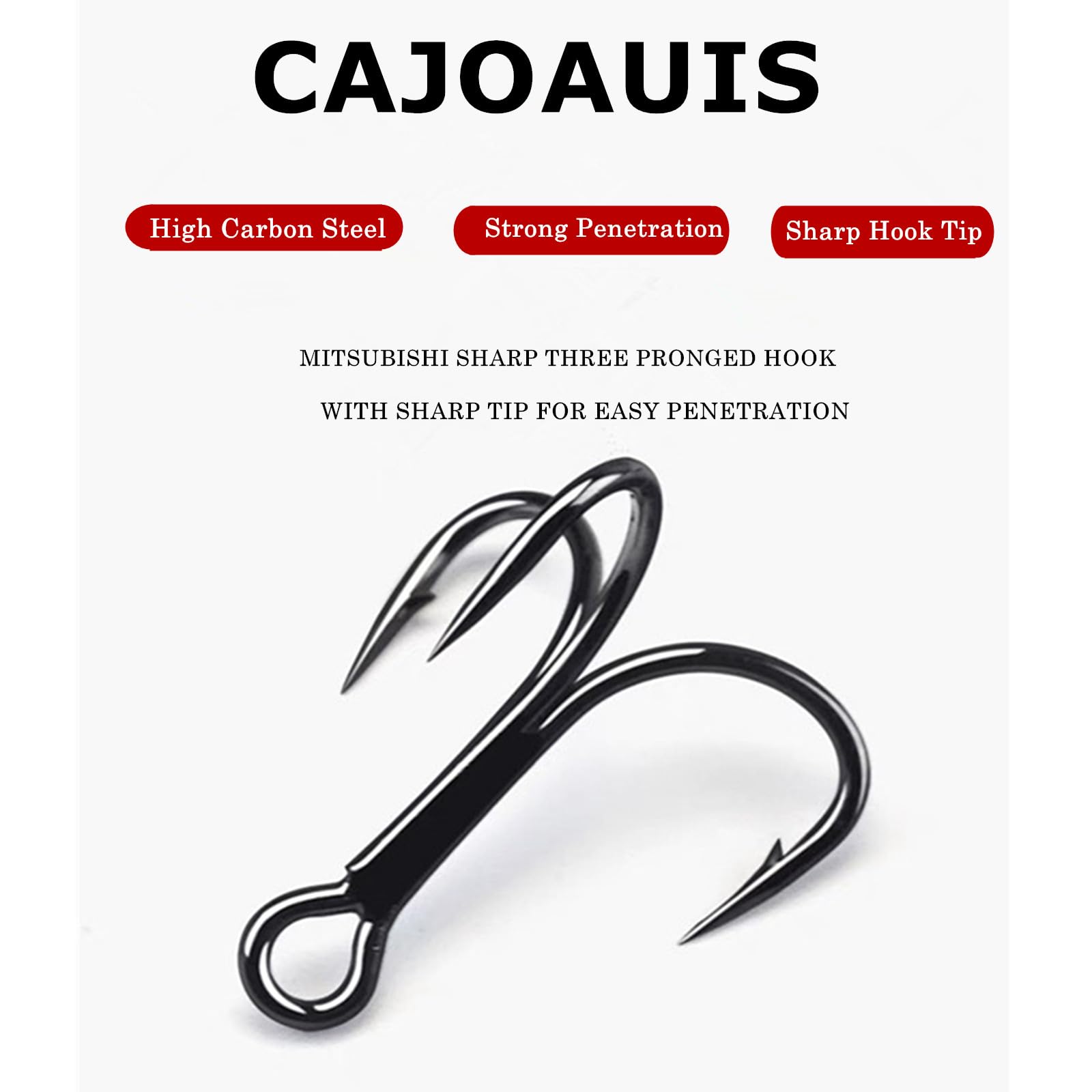 CAJOAUIS treble hooks box and packaging