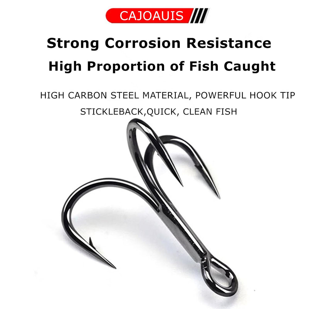 Size range 1/0 to 6/0 chart for CAJOAUIS treble hooks