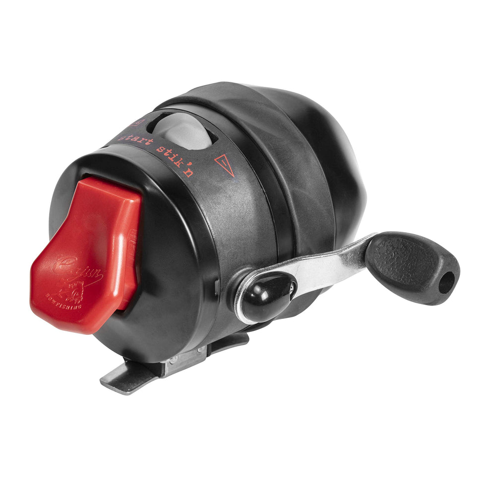 Cajun Spin Doctor reel front view shows durable construction for tough bowfishing