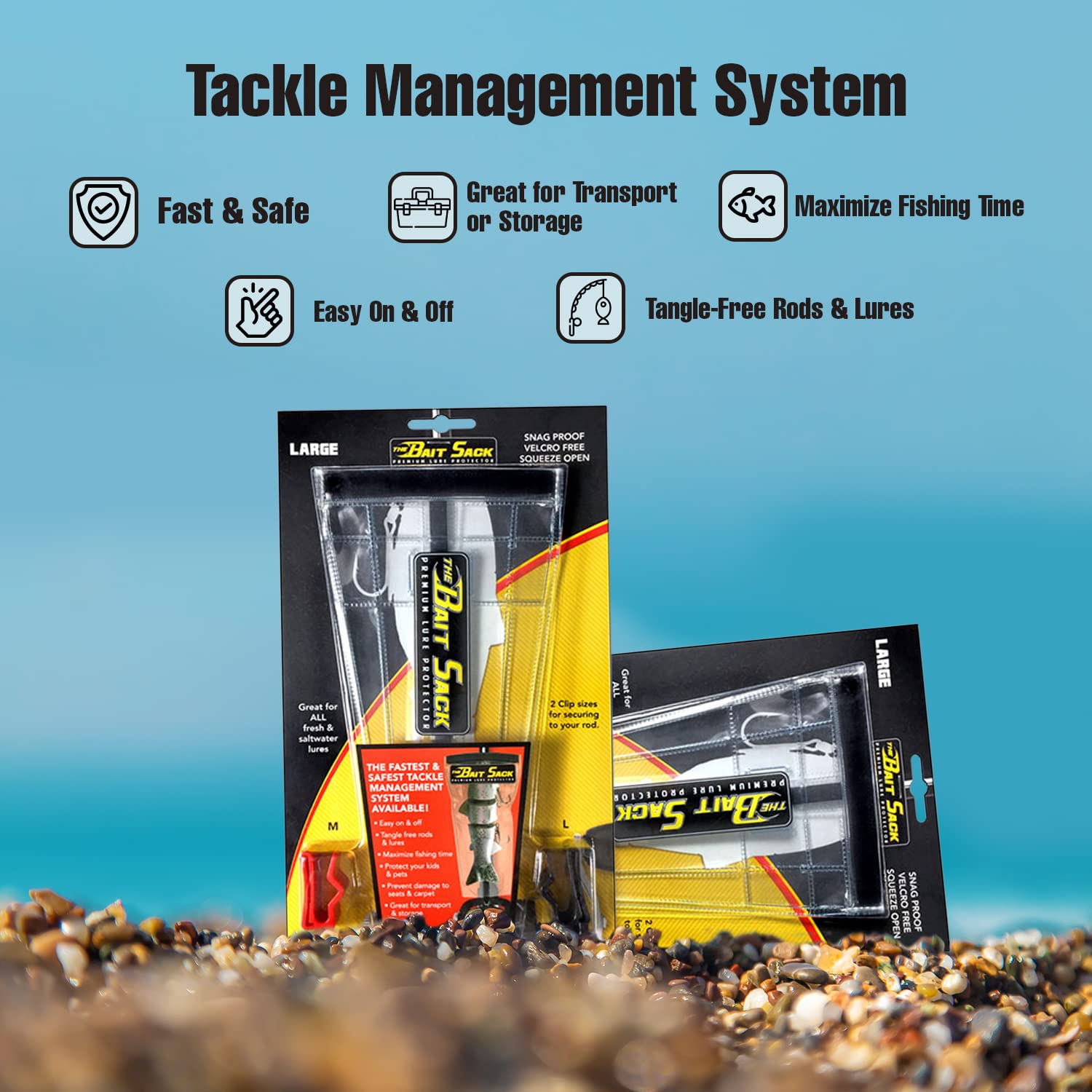 Cal Coast Bait Sack in use on a boat for quick lure access.