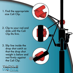 Cali Clip securely holds weight on rod for quick access