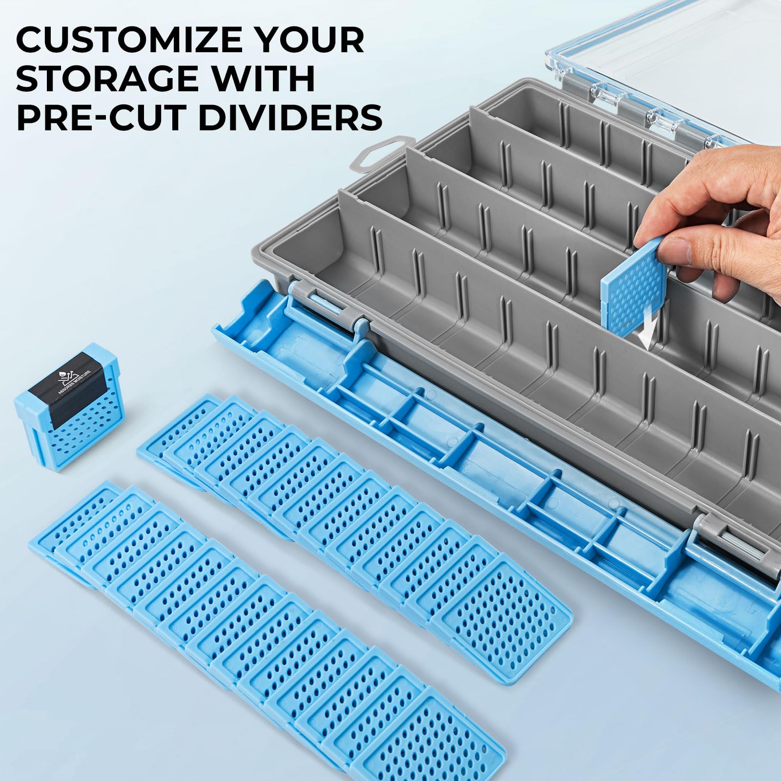 Calamus DryVault see-through lid and removable label for quick identification