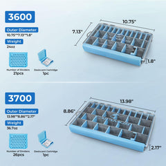 Calamus DryVault 3600 interior view showing customizable compartments