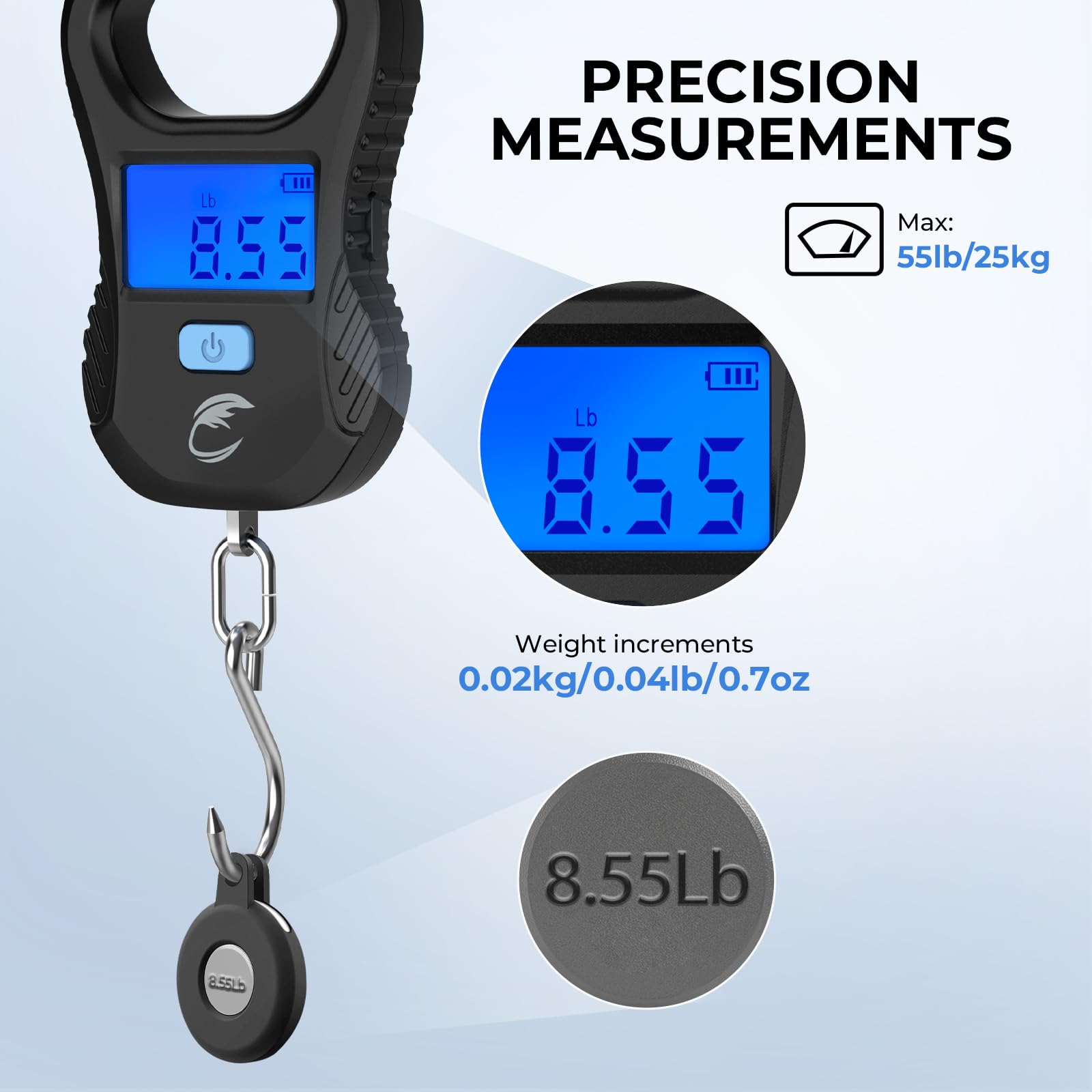 Calamus scale in use weighing a catch