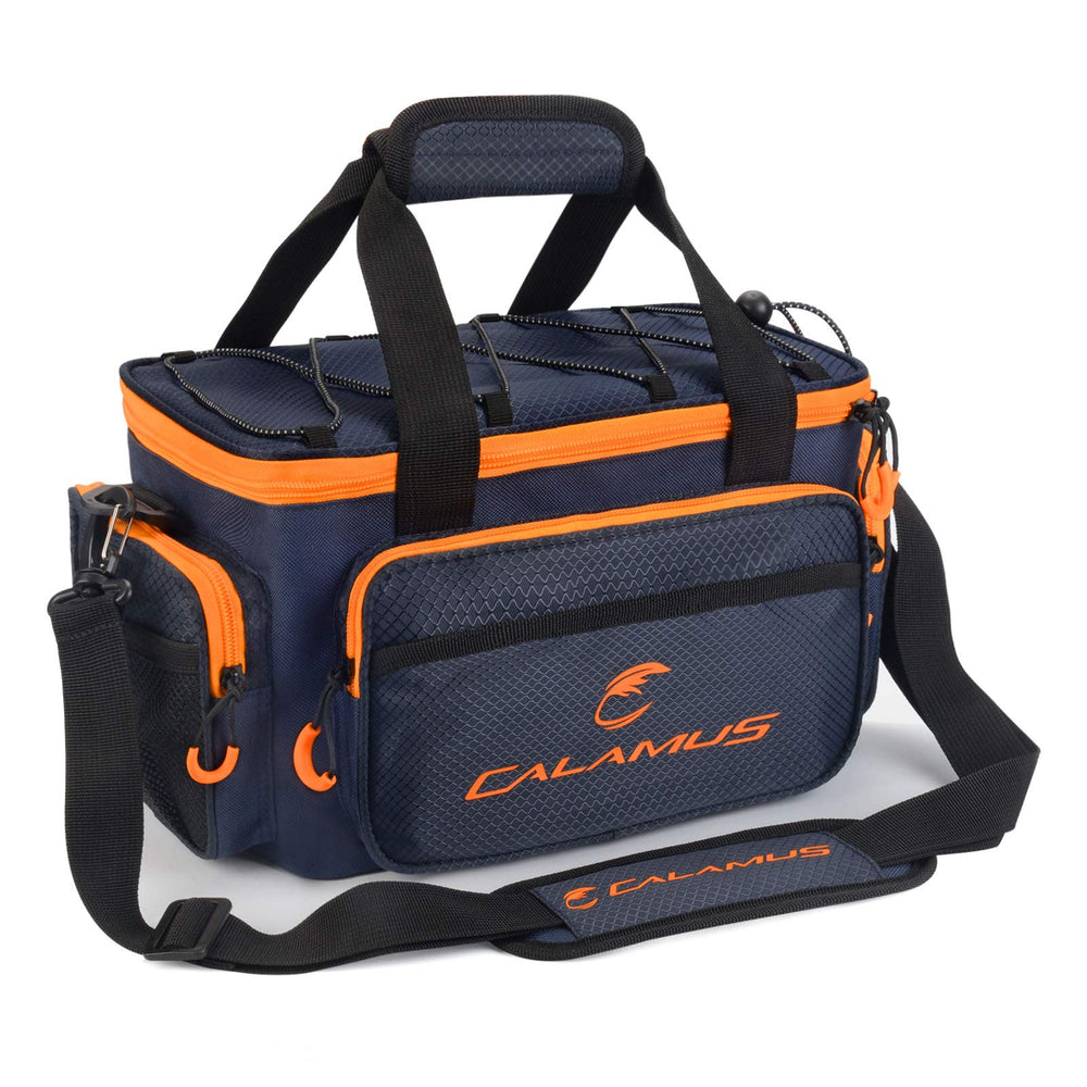 Calamus orange fishing tackle bag - front view