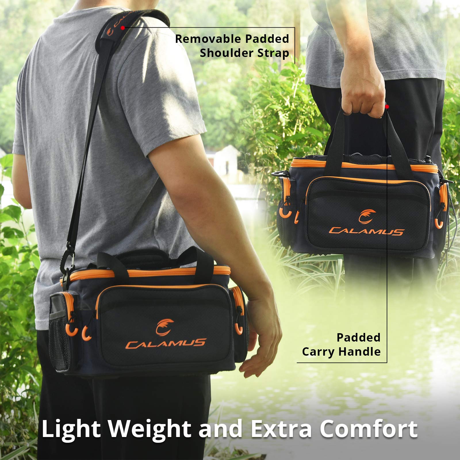 Padded shoulder strap on Calamus tackle bag