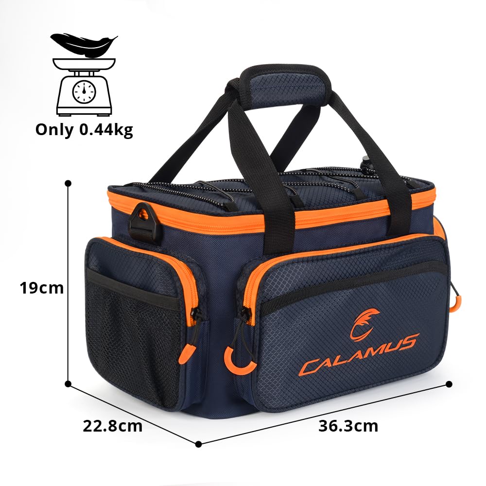 Calamus orange tackle bag ready for saltwater or freshwater trips