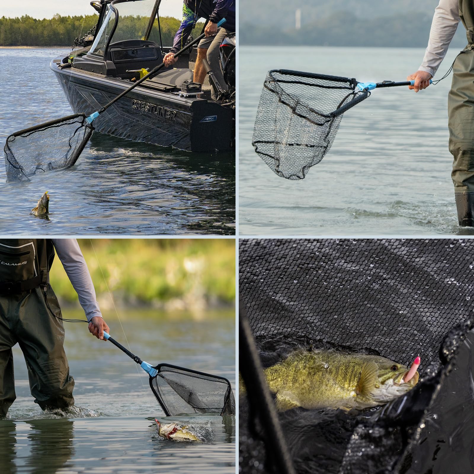 Lightweight and strong fishing net suitable for freshwater and saltwater