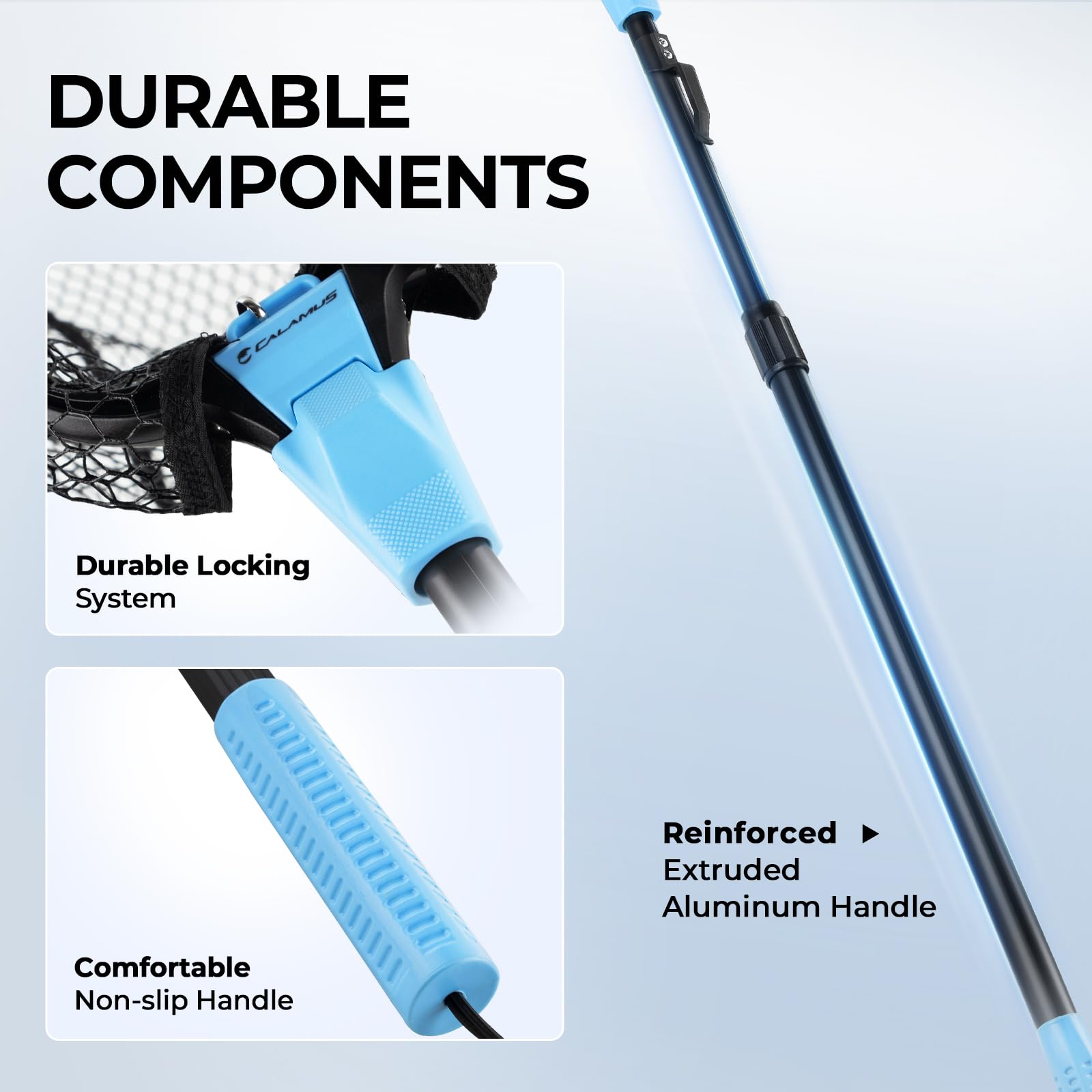6061 aluminum handle with anodized finish on Calamus net