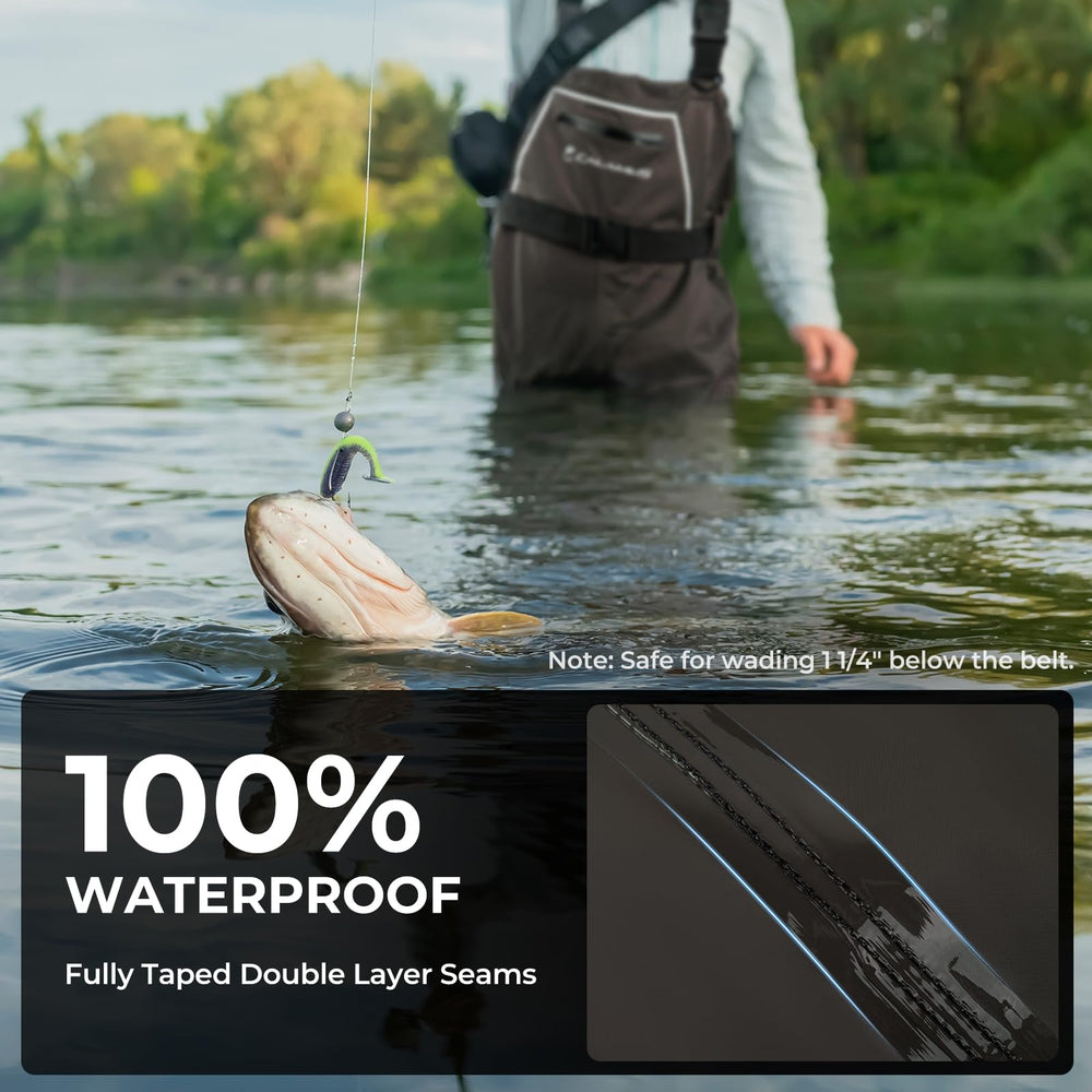 Calamus WaveWalker chest pocket open showcases ample storage for essentials