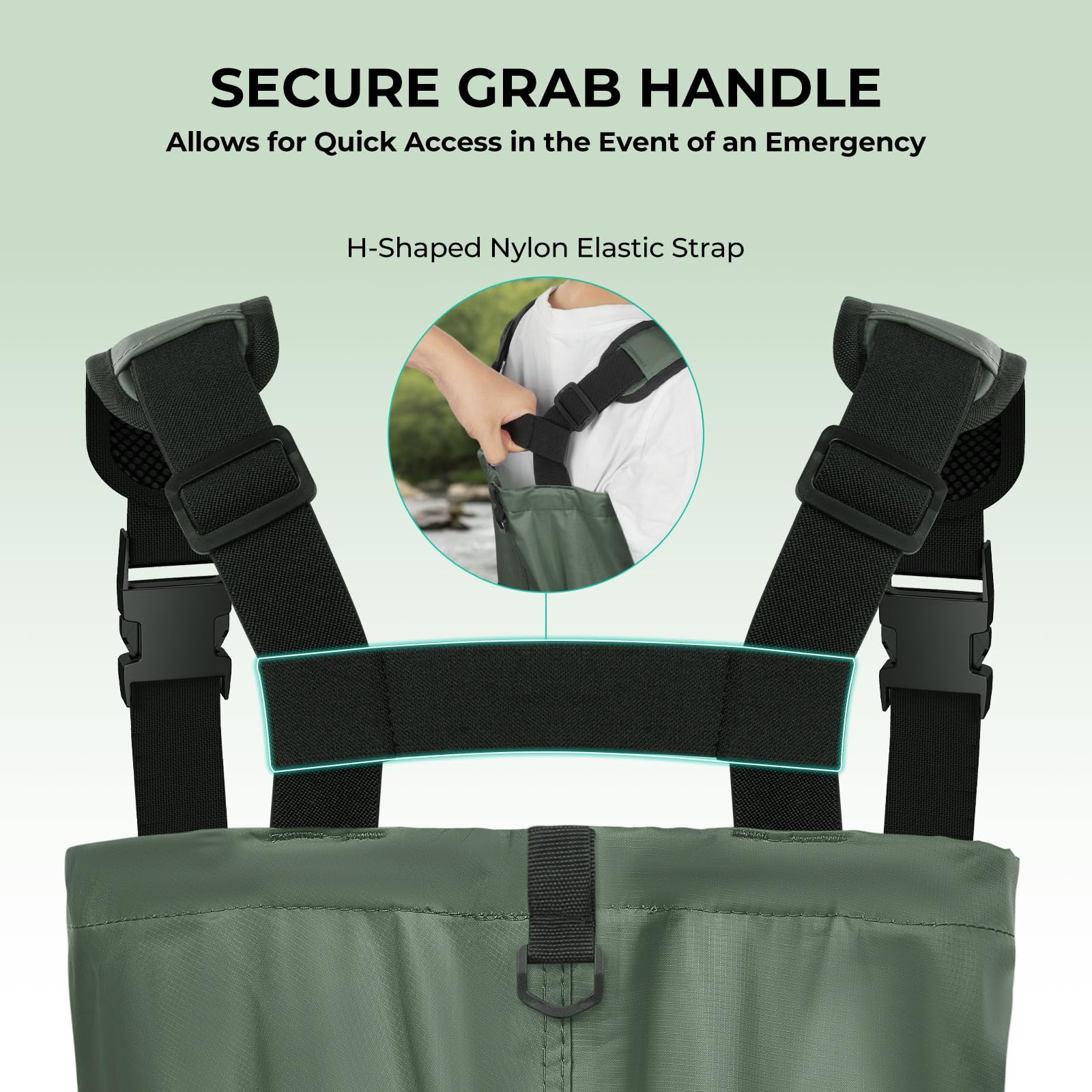Calamus WaveWalker Kids Waders with adjustable straps ensure secure, comfortable fit.