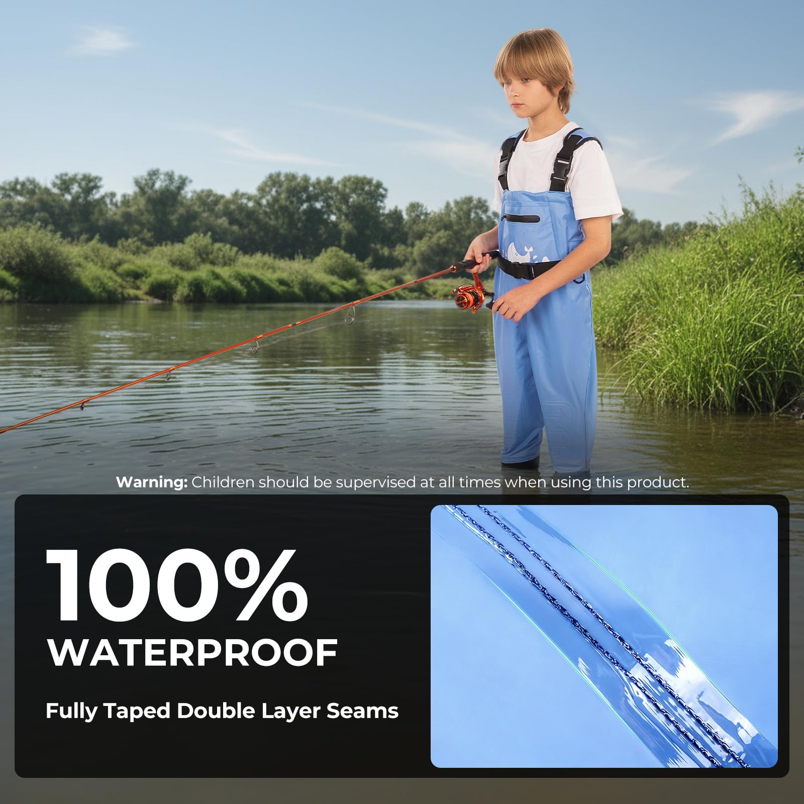 Calamus WaveWalker knee pads protect active knees during rugged wading and kneeling tasks.