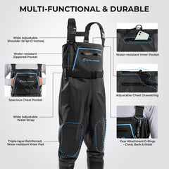Calamus WaveWalker shoulder strap adjustment demonstrates customizable secure fit