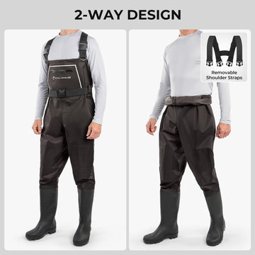 Calamus WaveWalker waders five D-rings gear-attachment close-up for versatile setup