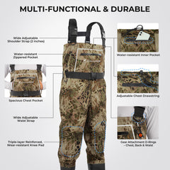 Calamus WaveWalker waders adjustable shoulder straps for a secure, customized fit.