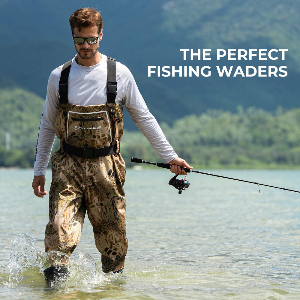 Calamus WaveWalker slip-resistant boots with deep tread for icy banks.