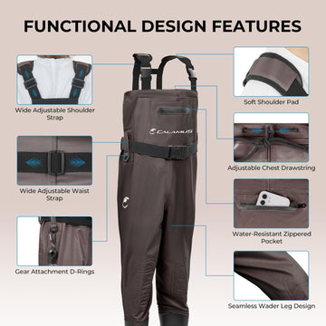 Calamus WaveWalker knee-pads closeup demonstrates added abrasion protection for rugged terrain