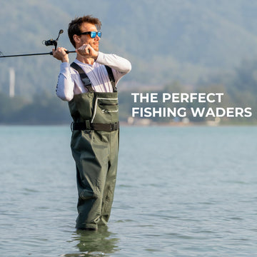 Calamus WaveWalker waders slip-resistant boots provide stable footing.