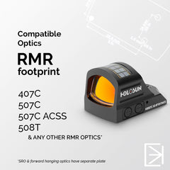 Calculated Kinetics RMR plate close-up for Holosun 407C fit and reliability
