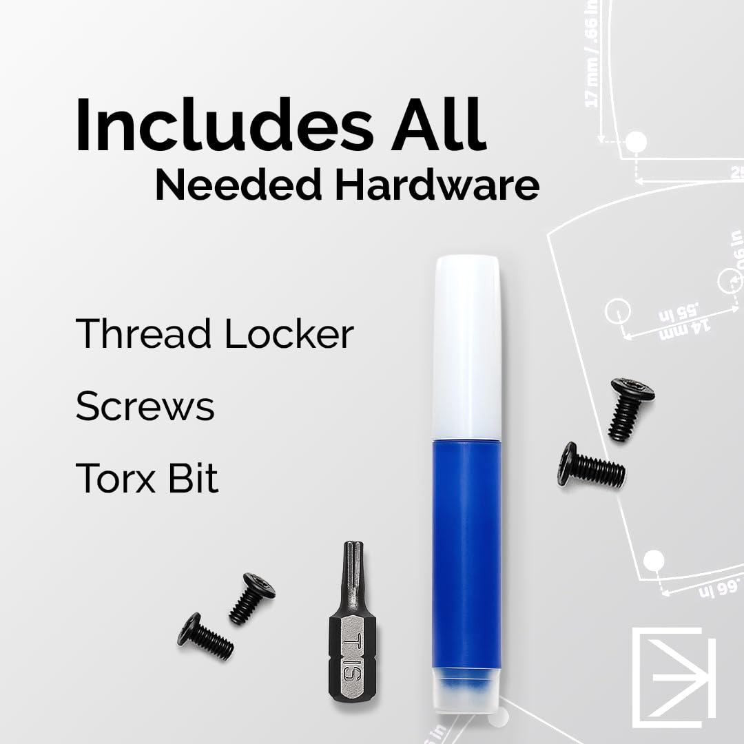 Torx bit and thread locker included with Calculated Kinetics RMR plate