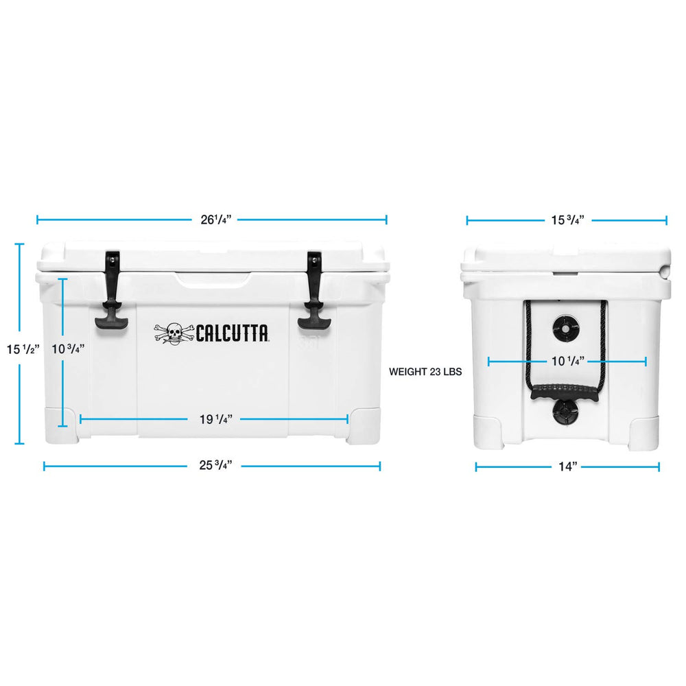 Calcutta hard cooler drain plug and easy drainage feature
