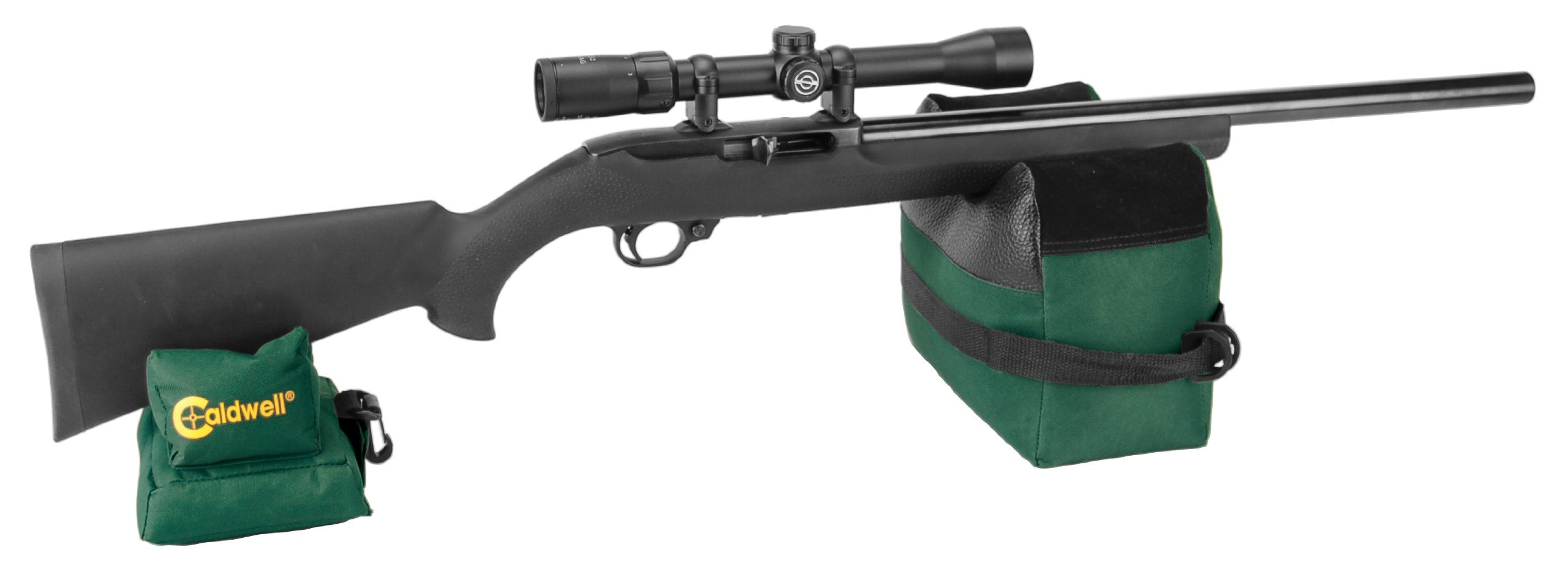 Caldwell DeadShot rear bag enhances balance for adjustable shooting positions.