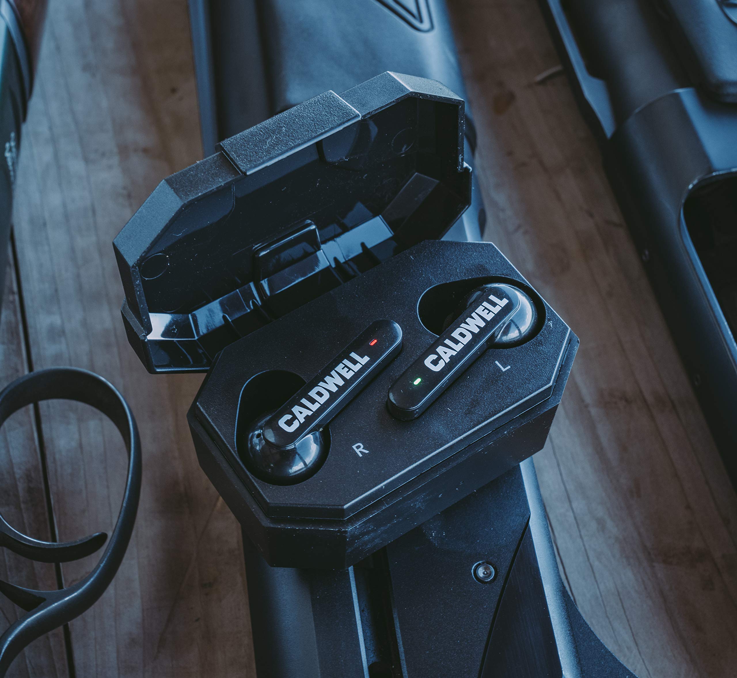 Caldwell E-MAX Shadows dual microphones offer directional sound clarity for awareness.