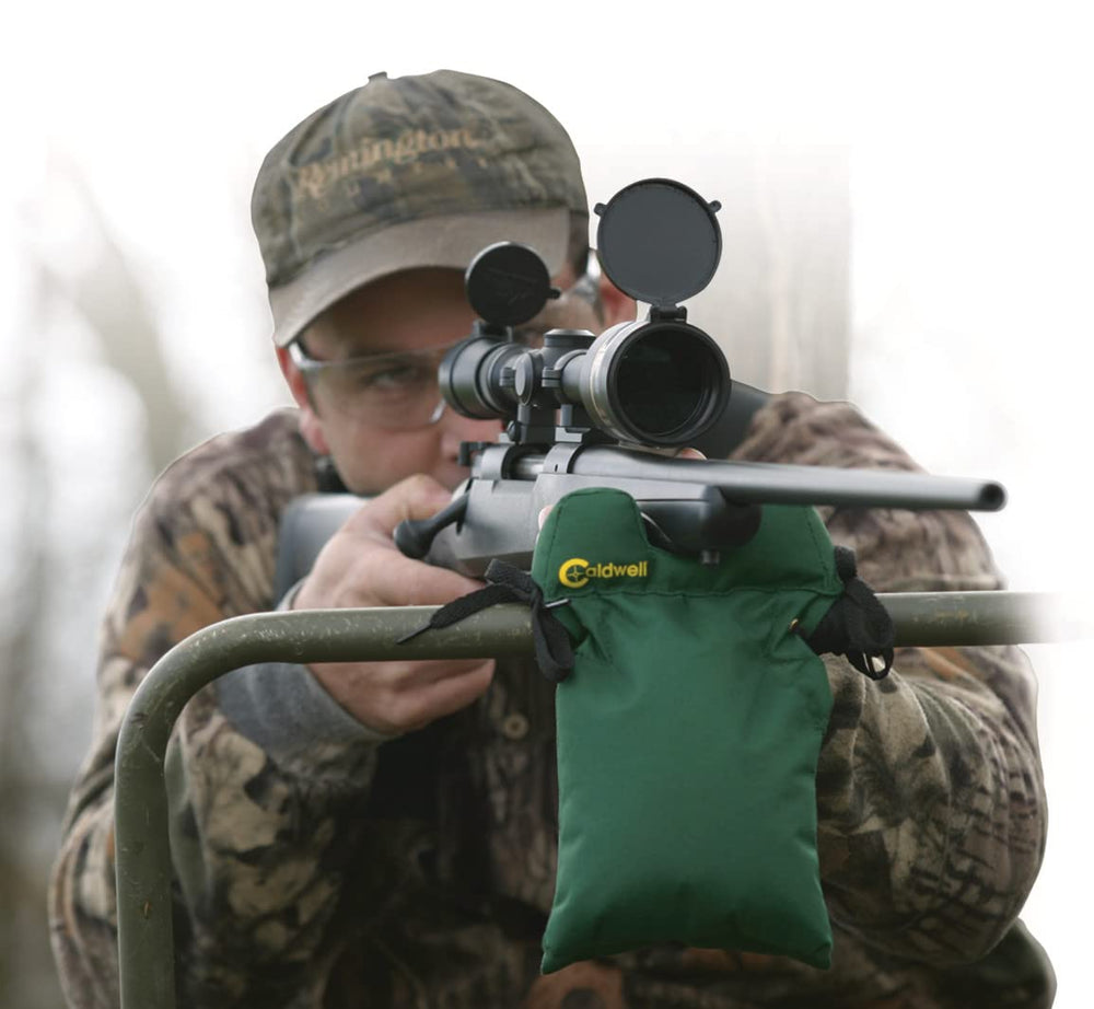 Caldwell Blind Bag camouflaged to blend with outdoor surroundings