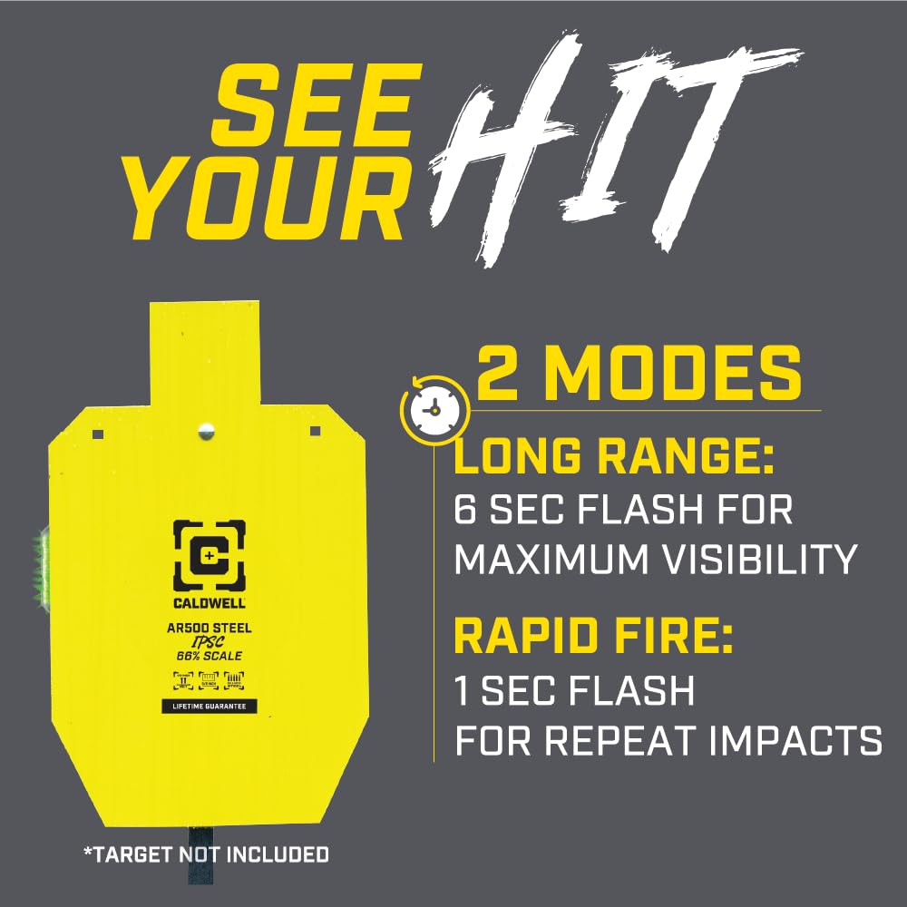 Caldwell Flash Bang Pro hook-and-loop attachment secures to AR500 targets.