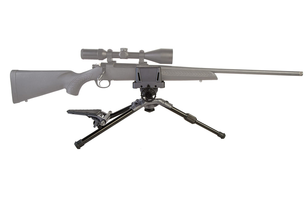 Front leg adjustment, 6 inch range, 58-degree pan for accuracy