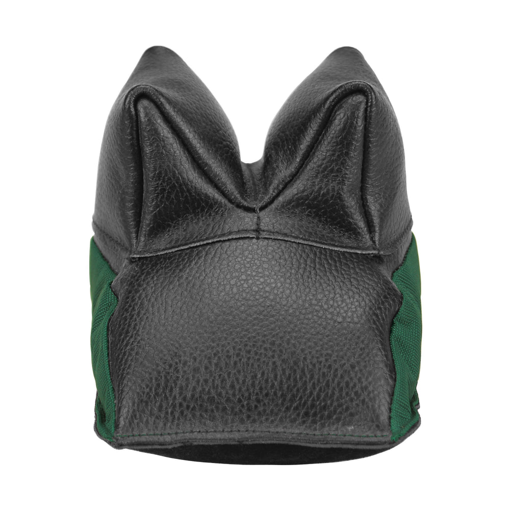 Caldwell rear shooting bag showcasing durable leather and polyester that resists sag.