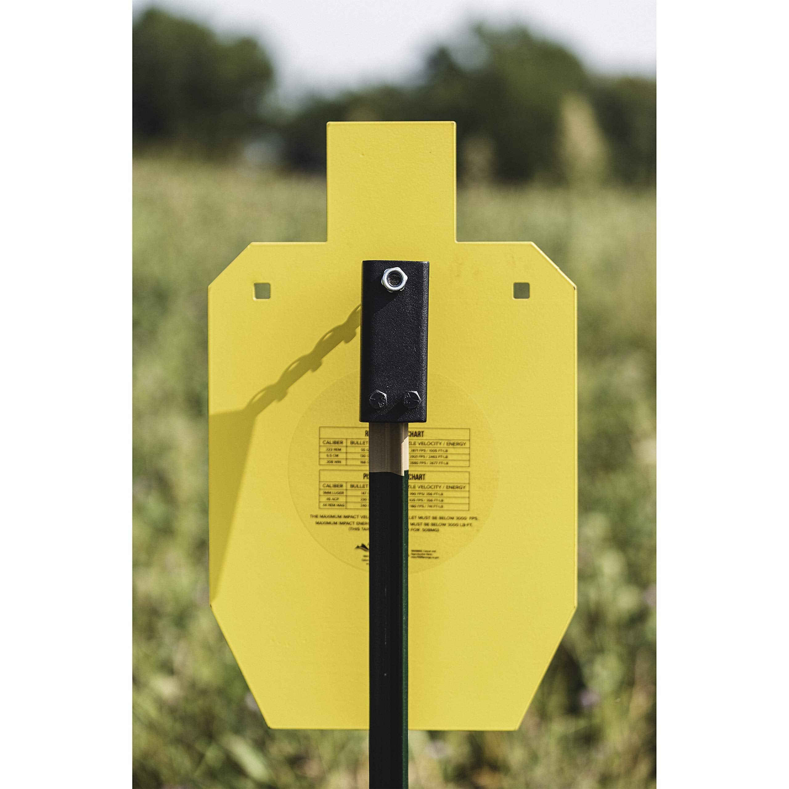 Bright yellow finish enhances visibility on the range for quick target confirmation.