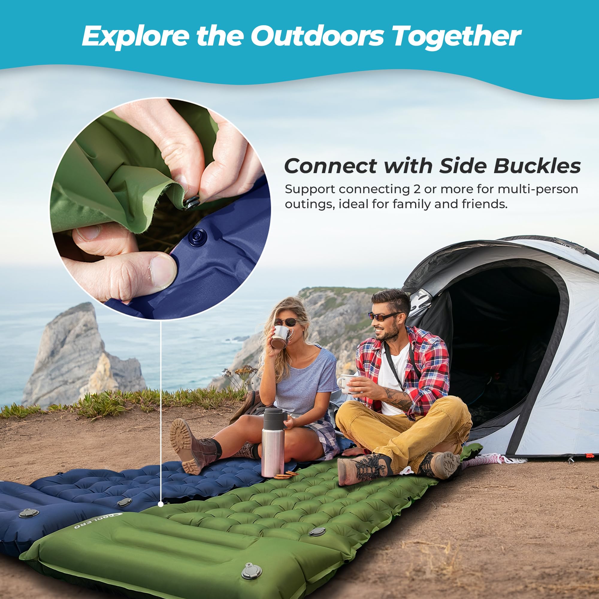 CALMCREST sleeping pad versatile for camping, home, car trips, and guests.