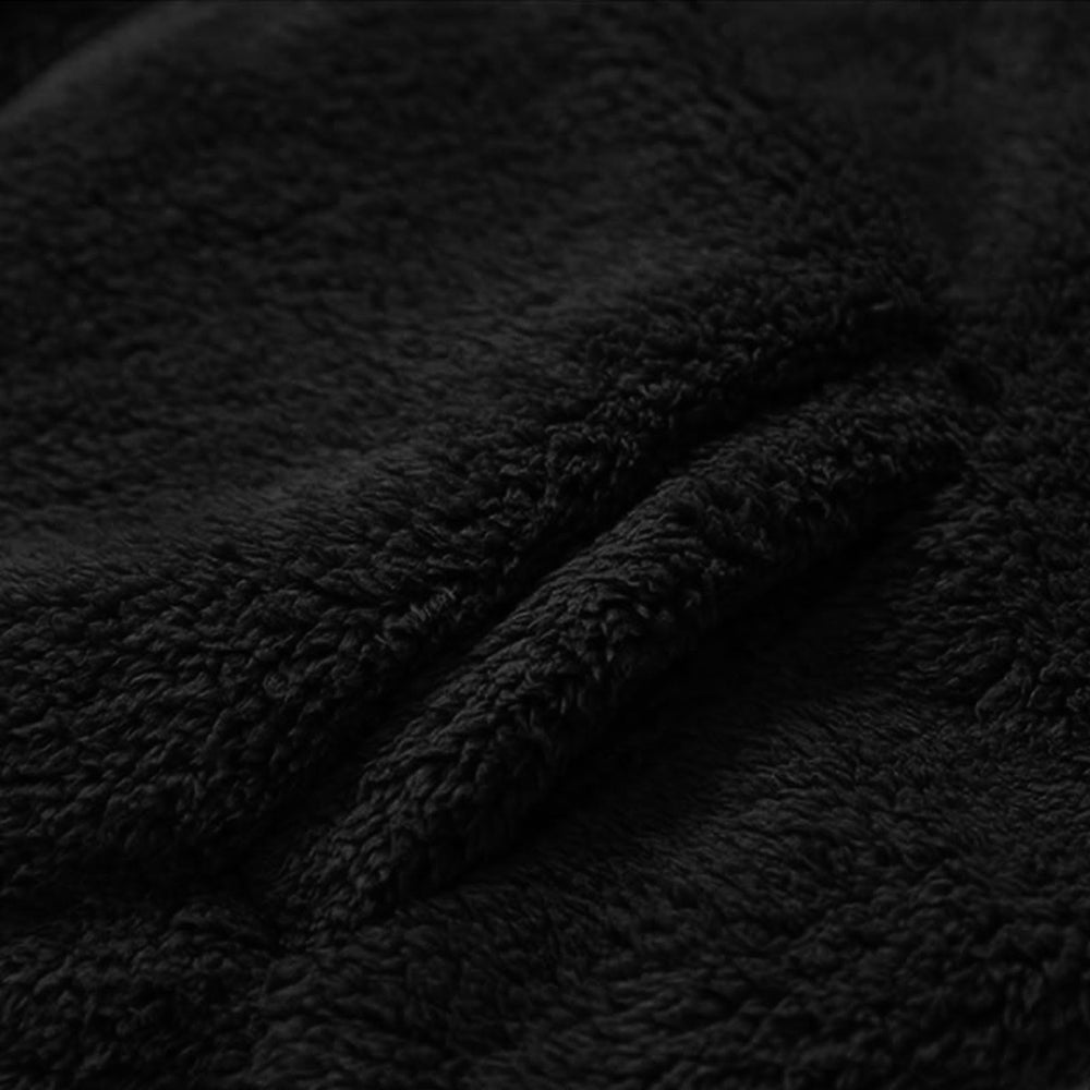 Cambkatl men's sherpa jacket stand collar closeup showcases cozy fleece