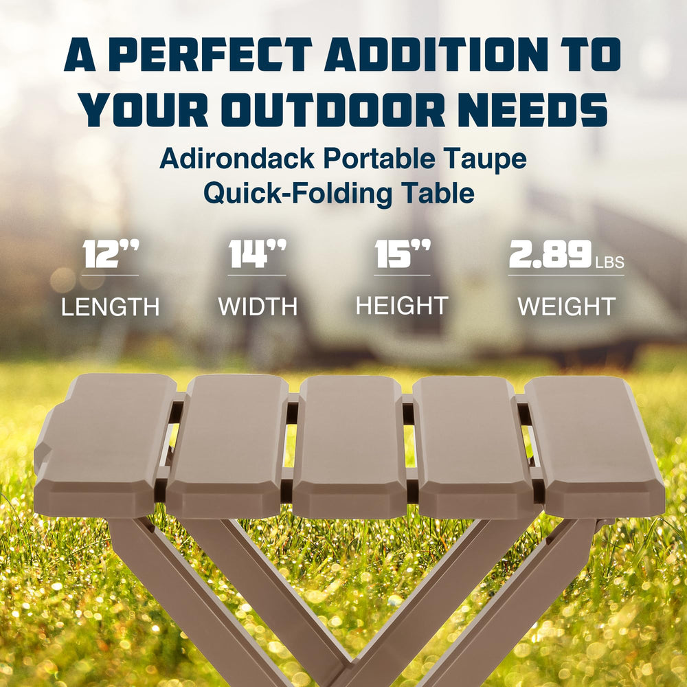UV-stabilized ABS material protects Camco table from fading and wear.