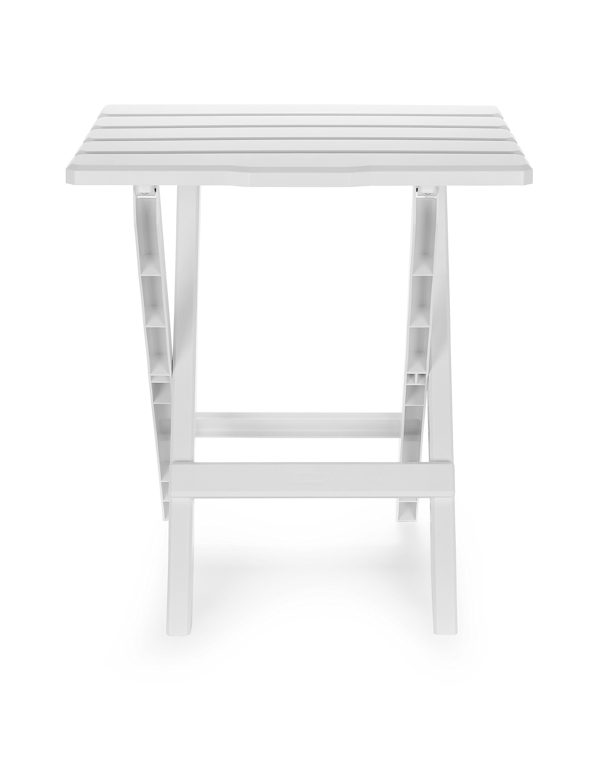 Camco 51695 Adirondack table serving as a sturdy drinks and snacks surface