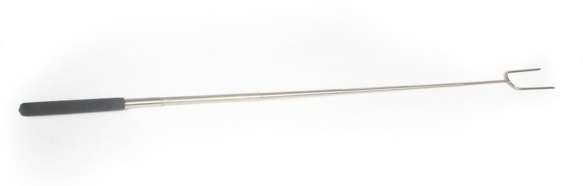 Camco hot dog and smore roasting fork extended to 34 inches for safer campfire cooking