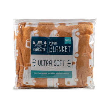 Camco machine washable fleece blanket ready for easy care